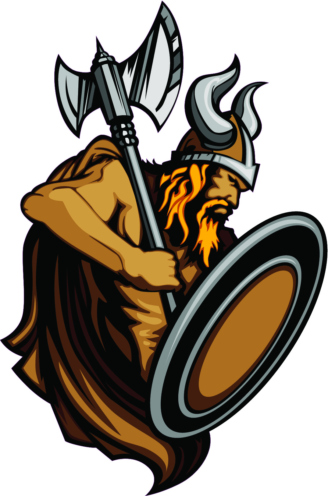 Viking with an axe and shield